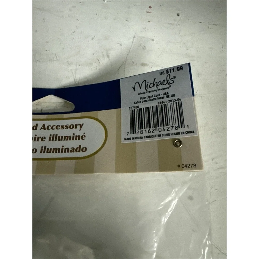 C7 6 SOCKET LIGHT CORD SET FOR DEPT 56 LEMAX CHRISTMAS VILLAGE BUILDINGS‎  04278